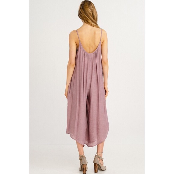 >>LAST<< Natalie Wide Culotte Leg Jumpsuit - Mauve - Picture 4 of 5